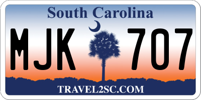 SC license plate MJK707