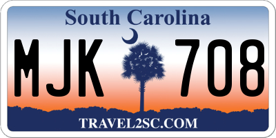 SC license plate MJK708