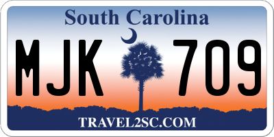 SC license plate MJK709