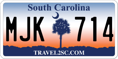 SC license plate MJK714