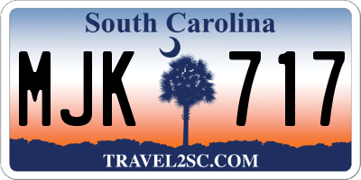 SC license plate MJK717