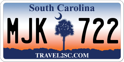 SC license plate MJK722