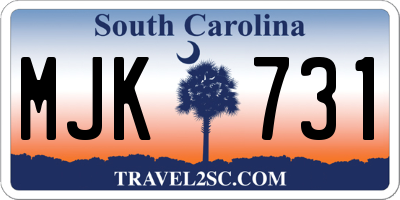 SC license plate MJK731