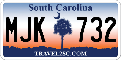 SC license plate MJK732