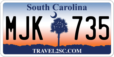 SC license plate MJK735