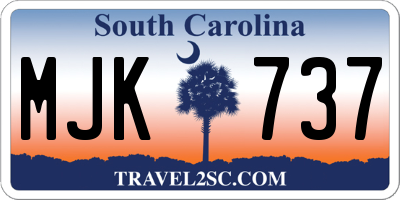 SC license plate MJK737