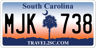 SC license plate MJK738