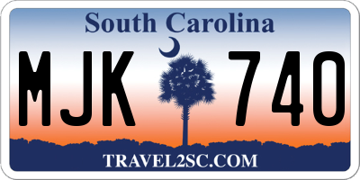 SC license plate MJK740