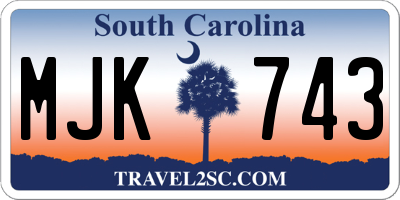 SC license plate MJK743