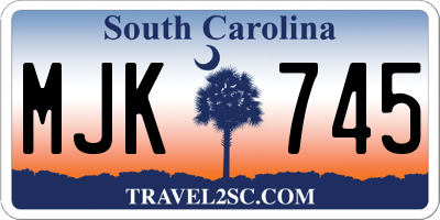 SC license plate MJK745