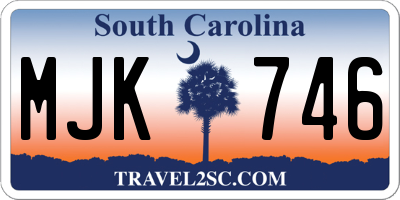 SC license plate MJK746