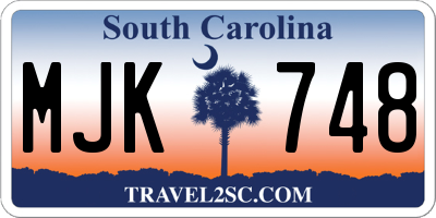 SC license plate MJK748