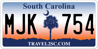 SC license plate MJK754