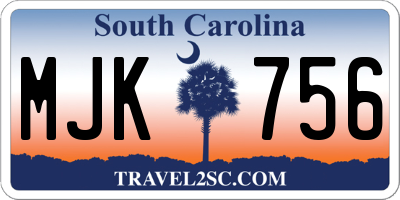 SC license plate MJK756