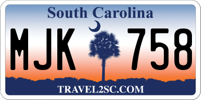 SC license plate MJK758