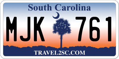 SC license plate MJK761