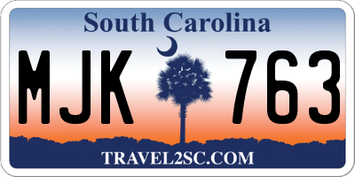 SC license plate MJK763