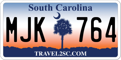 SC license plate MJK764