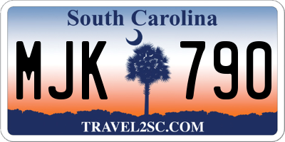 SC license plate MJK790
