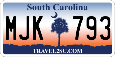 SC license plate MJK793