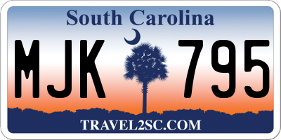 SC license plate MJK795