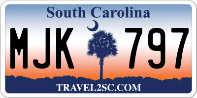 SC license plate MJK797