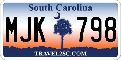 SC license plate MJK798