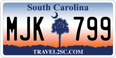 SC license plate MJK799