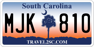 SC license plate MJK810