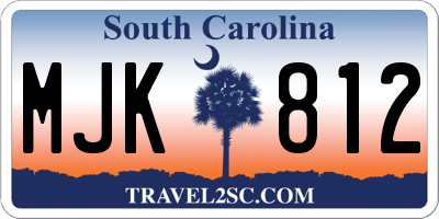 SC license plate MJK812