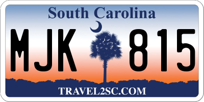SC license plate MJK815