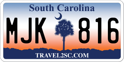 SC license plate MJK816