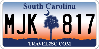 SC license plate MJK817