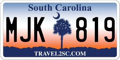 SC license plate MJK819