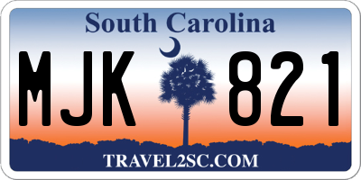SC license plate MJK821