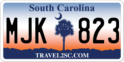 SC license plate MJK823