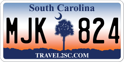 SC license plate MJK824