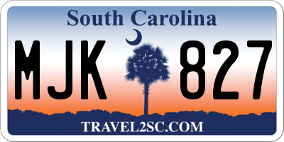 SC license plate MJK827