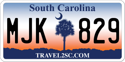 SC license plate MJK829