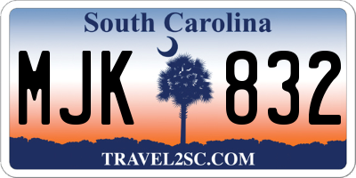 SC license plate MJK832