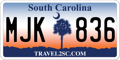 SC license plate MJK836