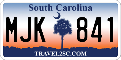 SC license plate MJK841