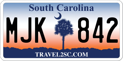 SC license plate MJK842