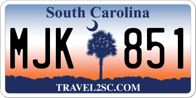 SC license plate MJK851