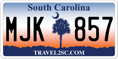 SC license plate MJK857