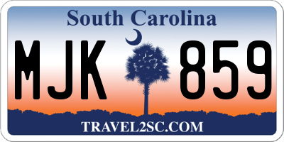 SC license plate MJK859
