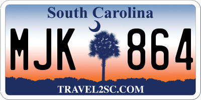 SC license plate MJK864