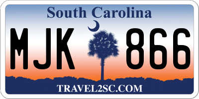 SC license plate MJK866