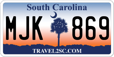SC license plate MJK869