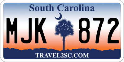 SC license plate MJK872